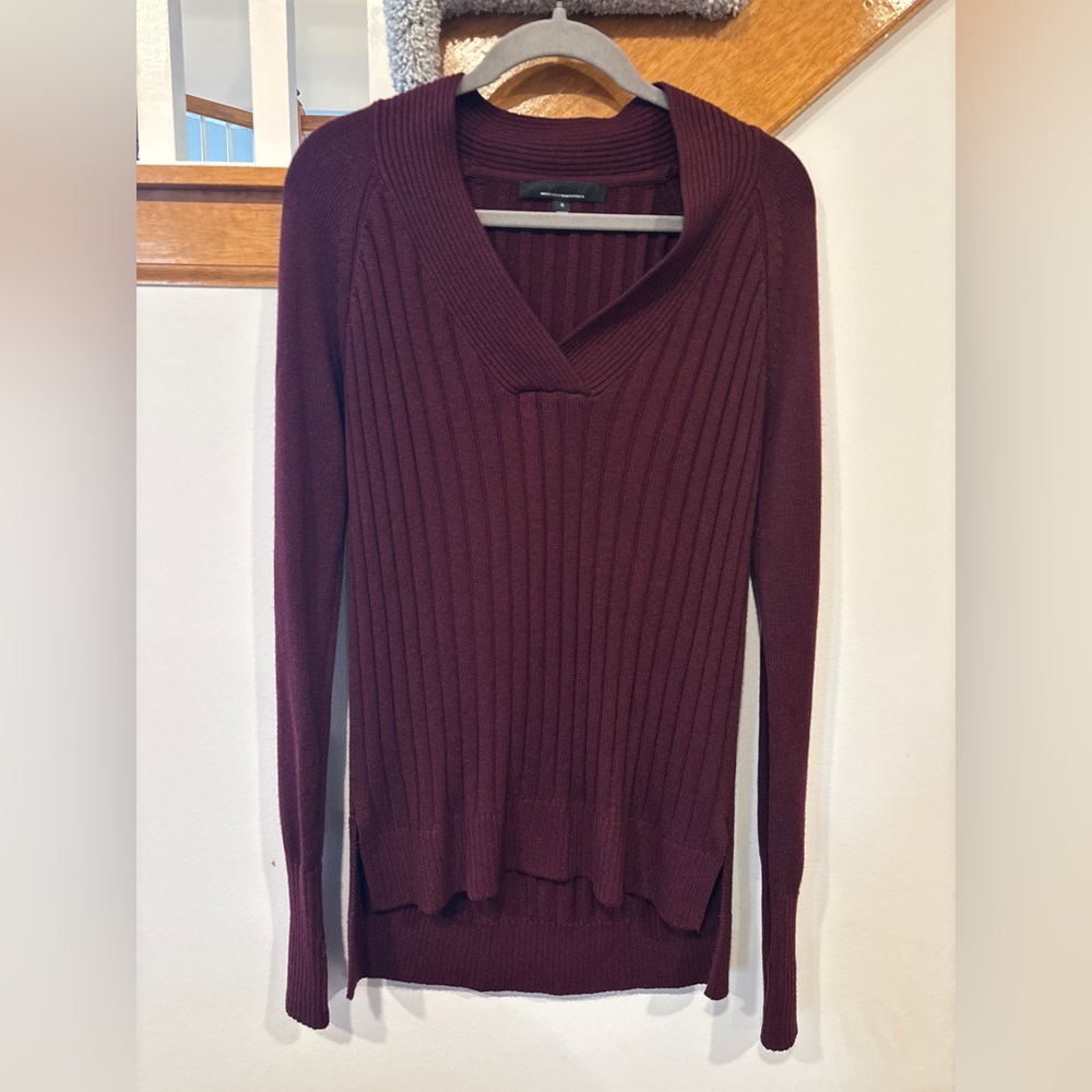 White House Black Market Long-Sleeve Ribbed Tunic Sweater